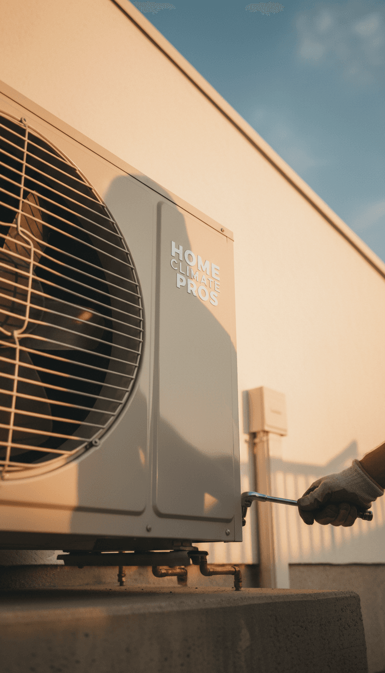 Outdoor AC unit during routine maintenance service