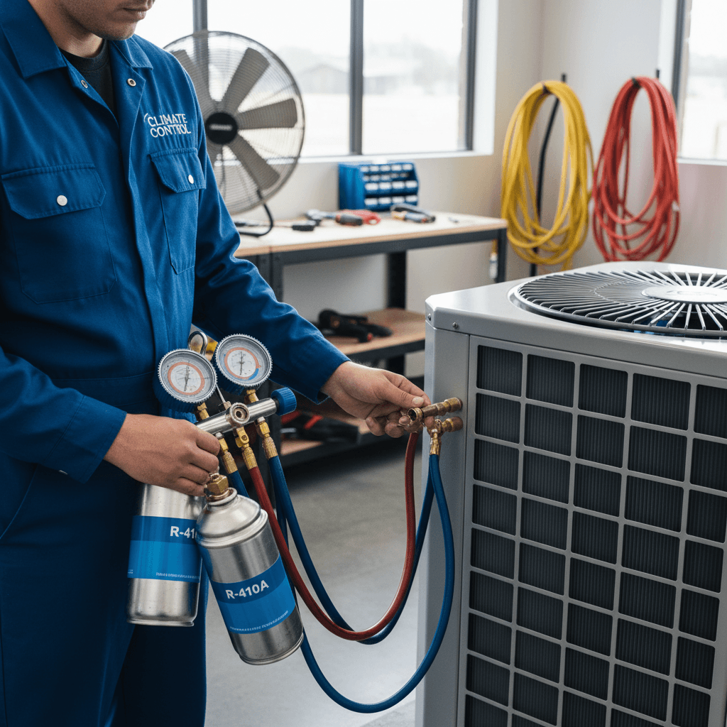 Refrigerant service and charging procedure