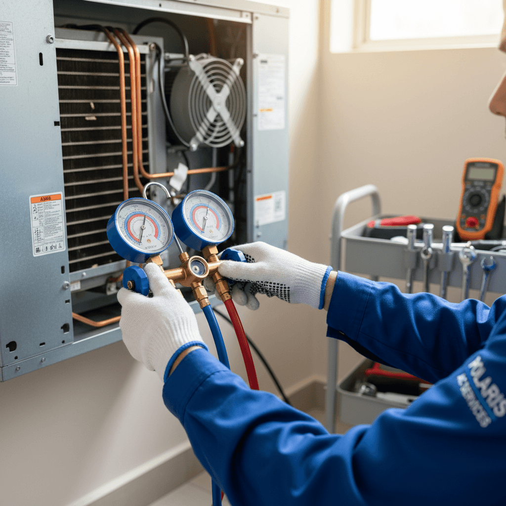 Refrigerant level inspection and refill